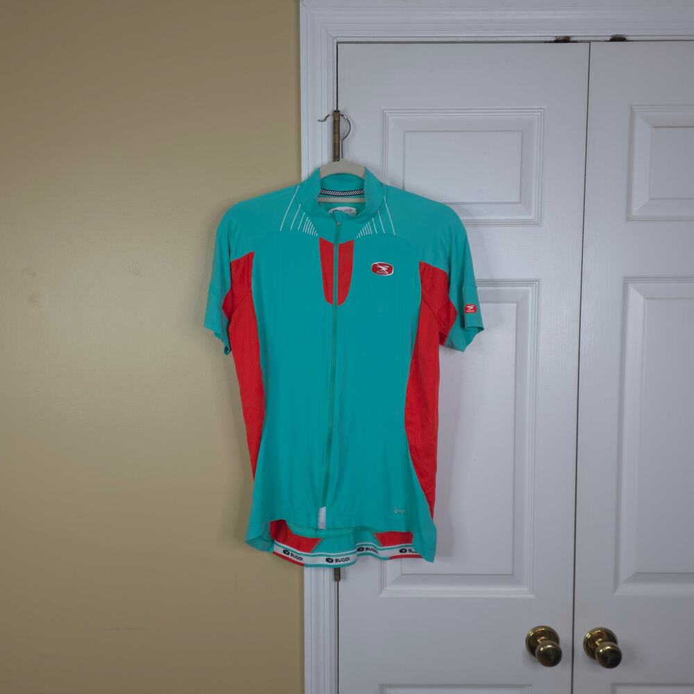Sugoi Full Zip Short Sleeve RS Ice Cycling Jersey in Teal Size L